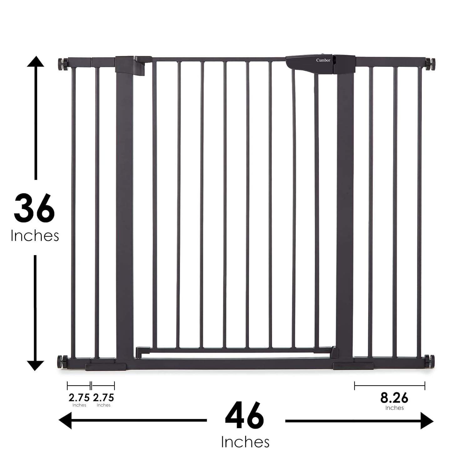 Mom's Choice Awards Winner-Cumbor 29.5-46" Auto Close Baby Gate for Stairs, Easy Install Pressure/Hardware Mounted Dog Gates for The House Indoor, Easy Walk Thru Wide Safety Pet Gates for Dogs, White - Image 3